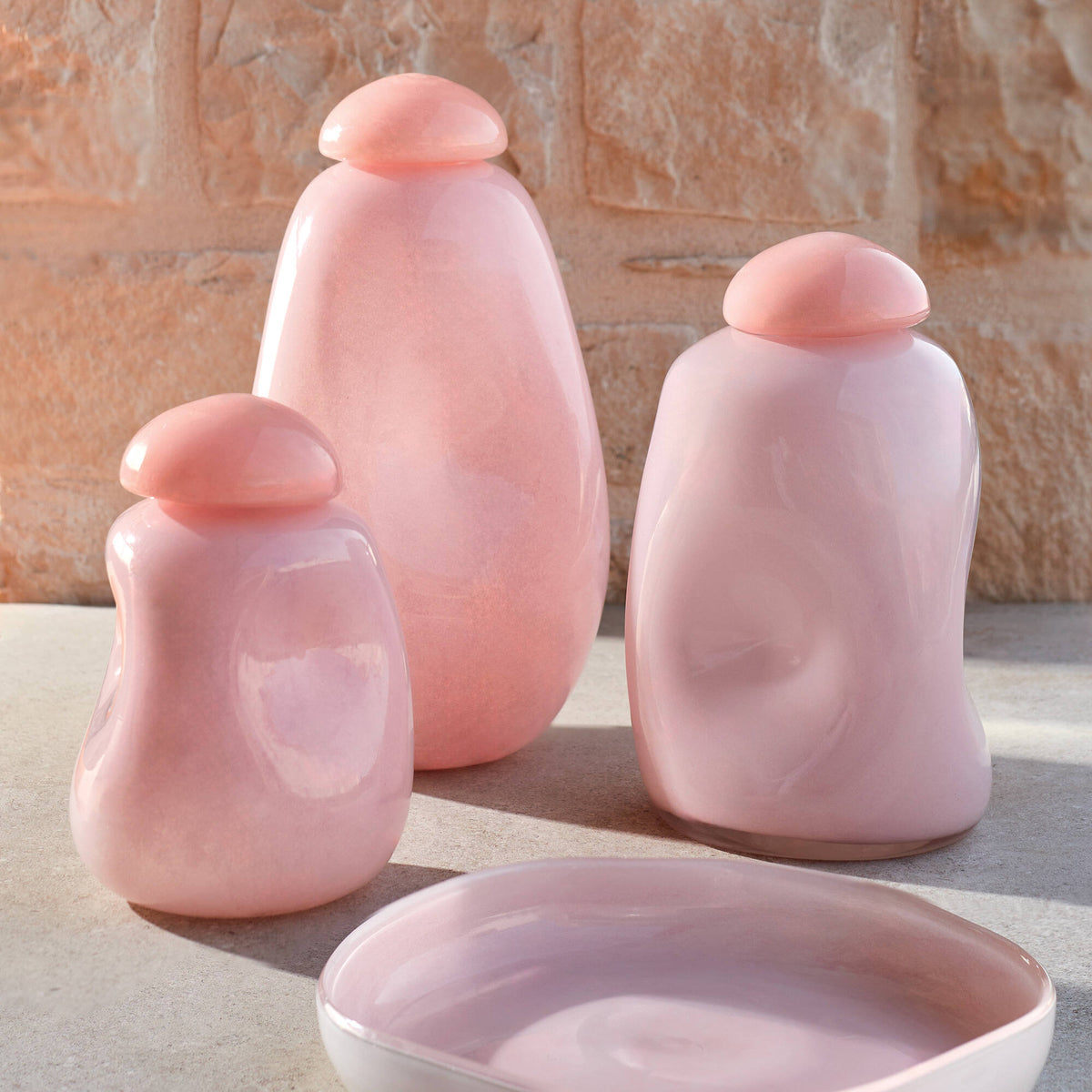 Vaso fatto a mano Squero in Vetro Rosa - Piccolo