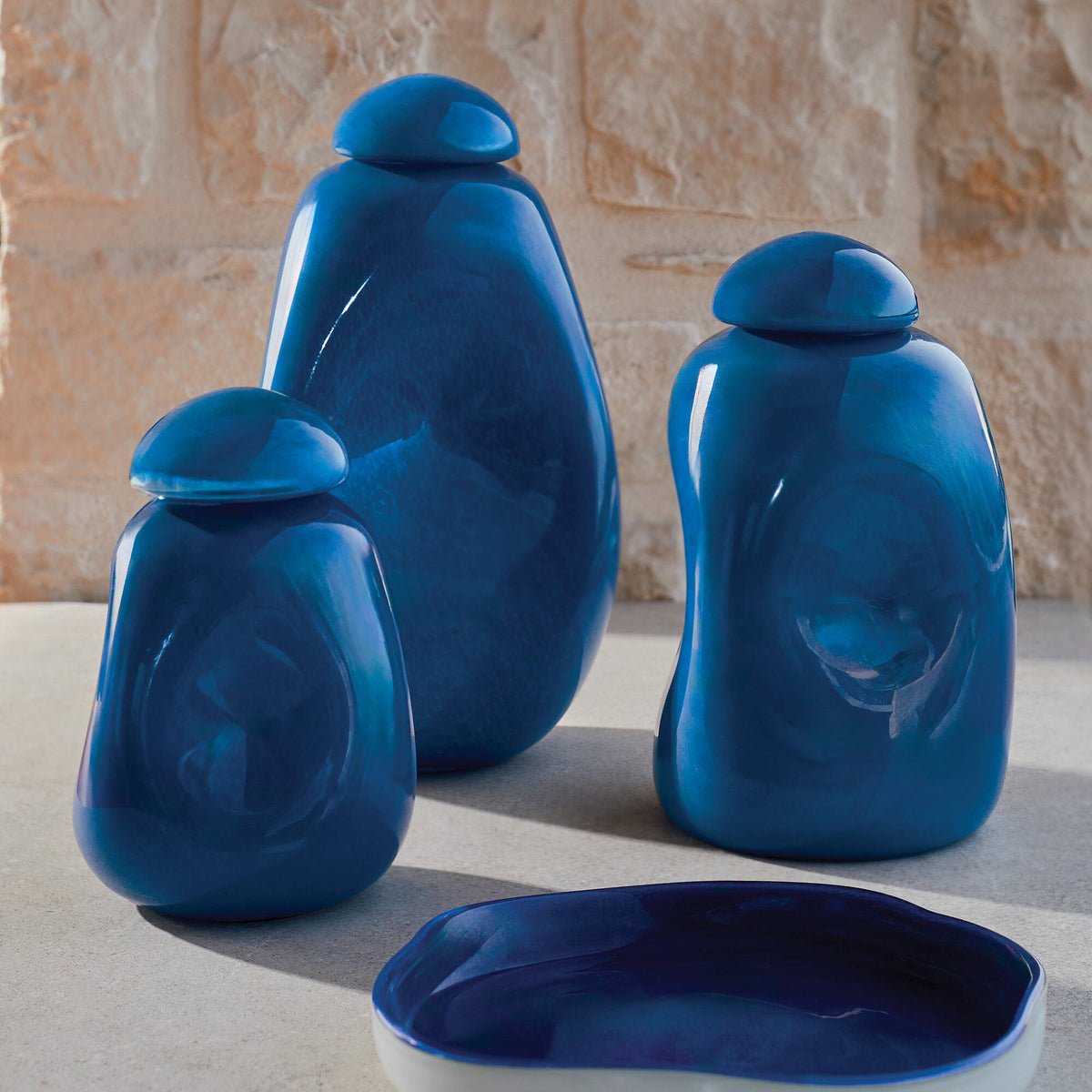 Vaso fatto a mano Squero in Vetro Blu - Piccolo