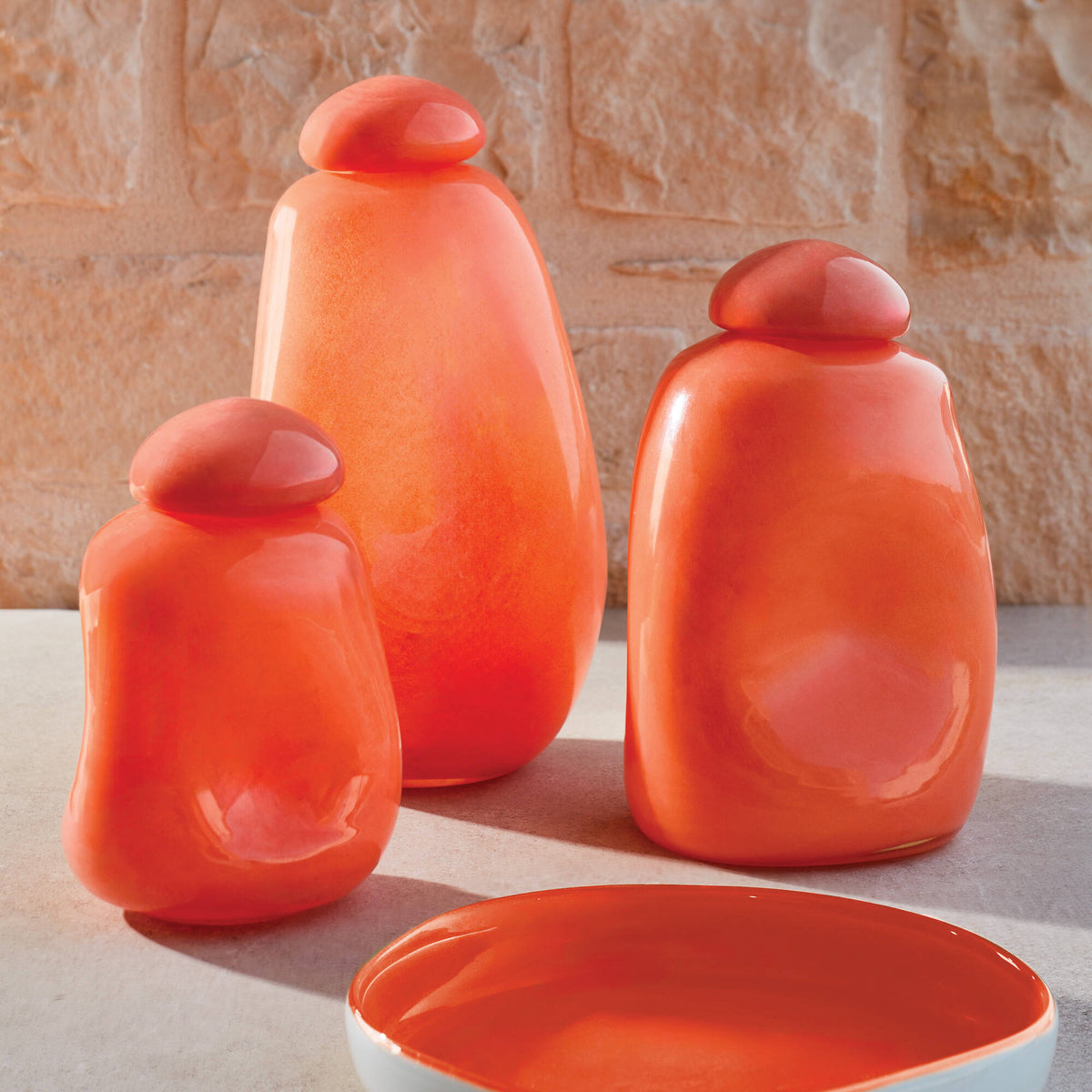 Svuotatasche fatto a mano Squero in Vetro Arancio