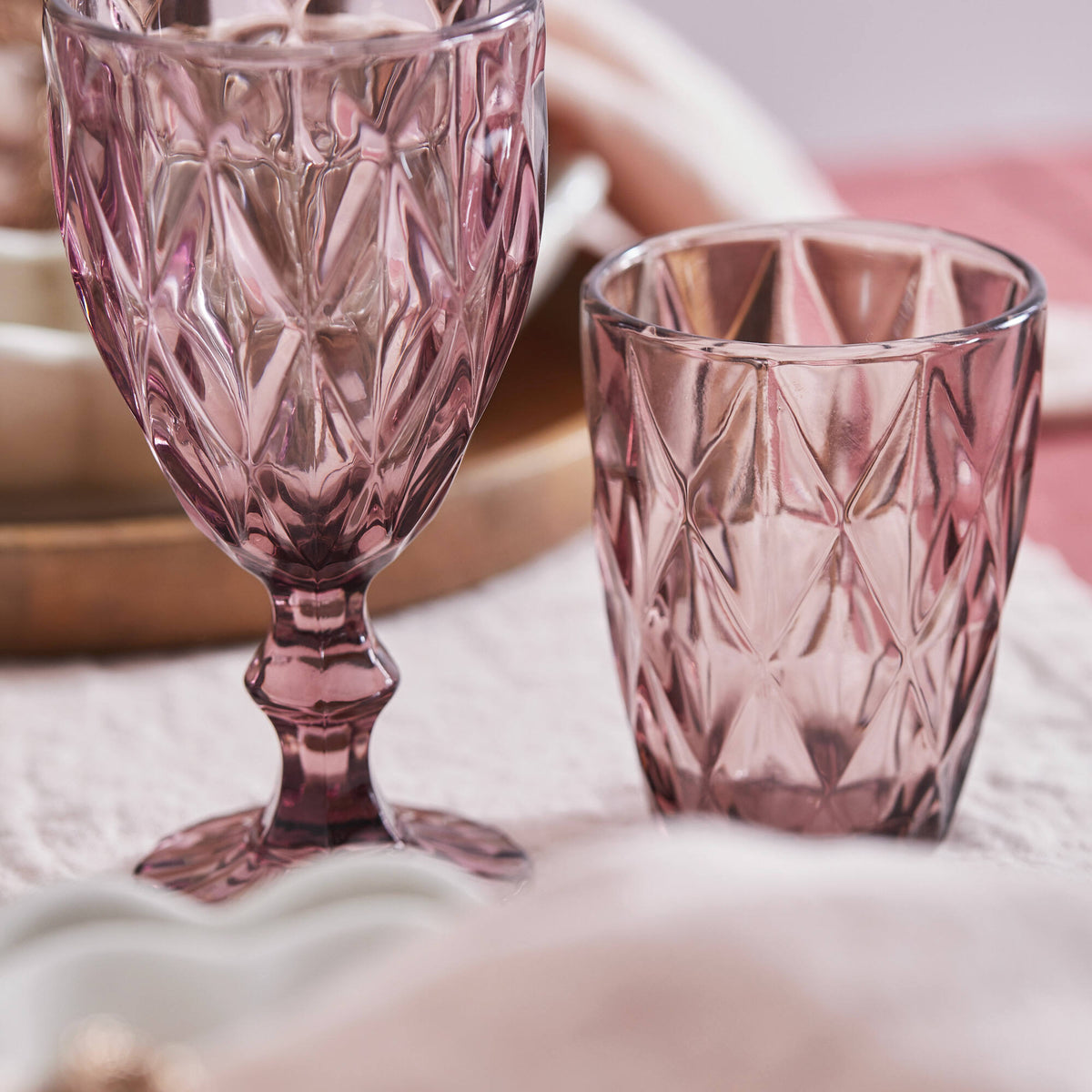 Tumbler Murano in Pasta di Vetro Rosa - set 6 pezzi