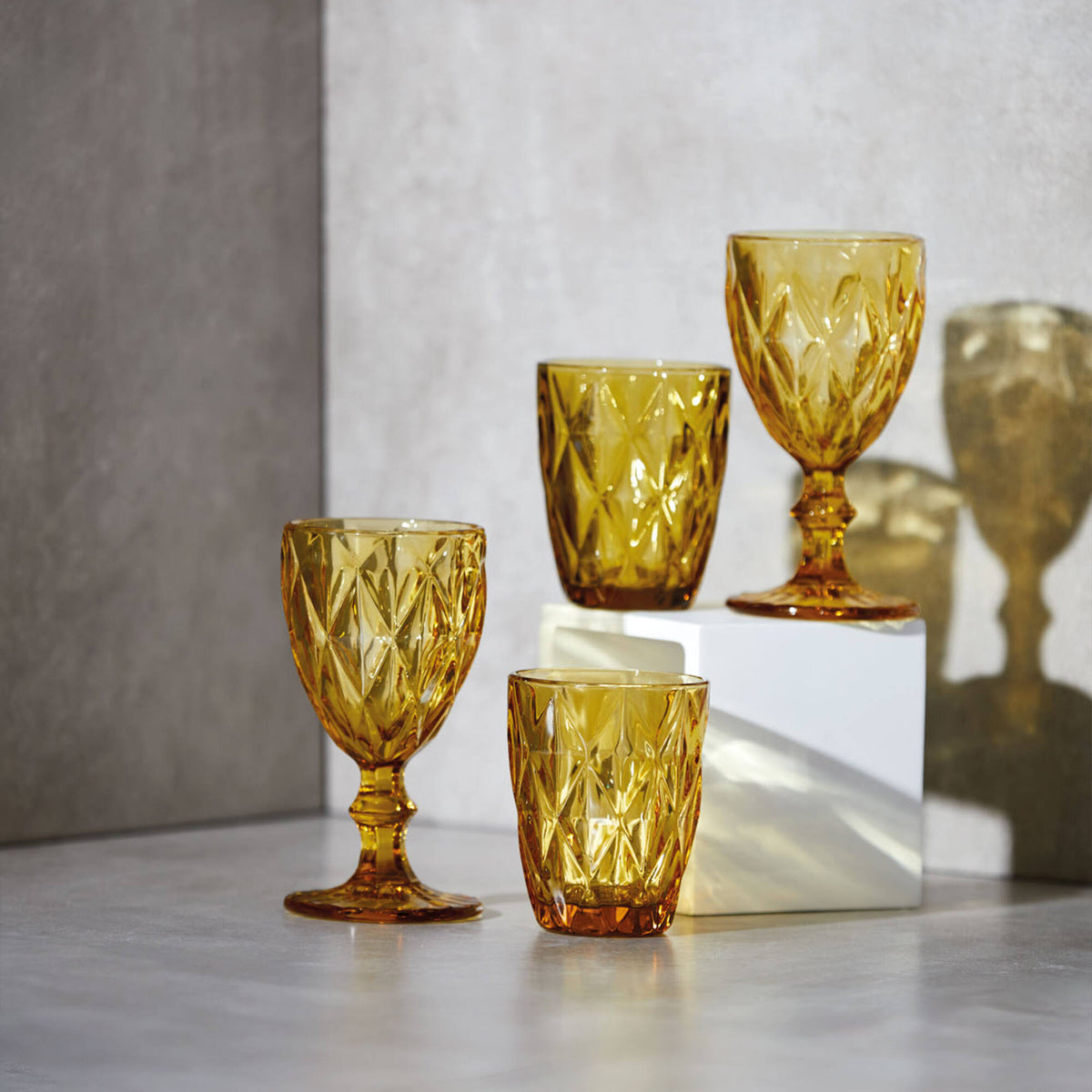 Tumbler Murano in Pasta di Vetro Giallo - set 6 pezzi