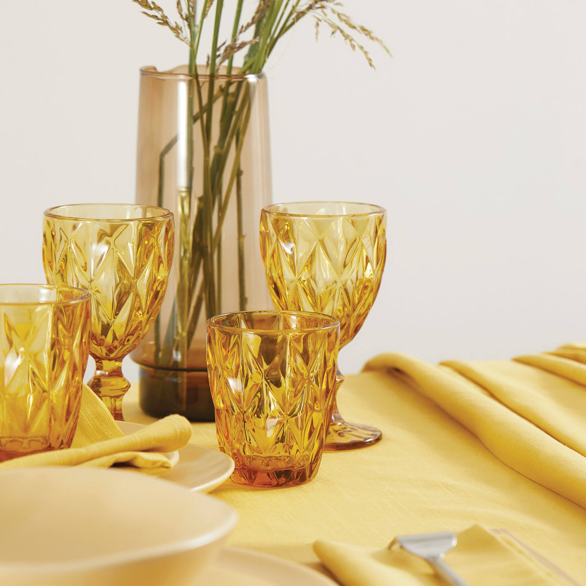 Tumbler Murano in Pasta di Vetro Giallo - set 6 pezzi