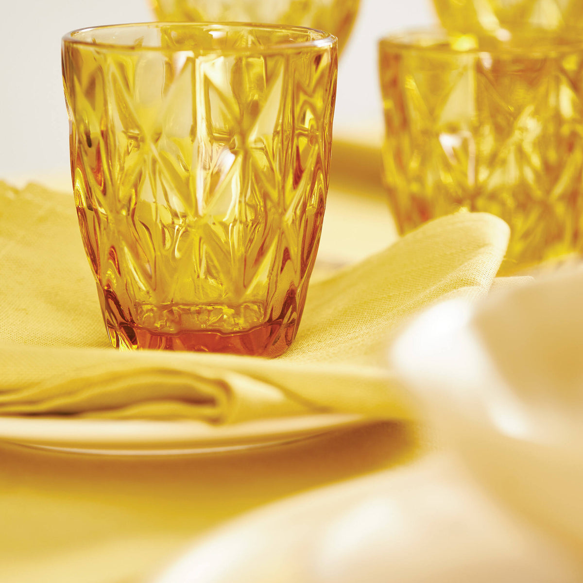Tumbler Murano in Pasta di Vetro Giallo - set 6 pezzi