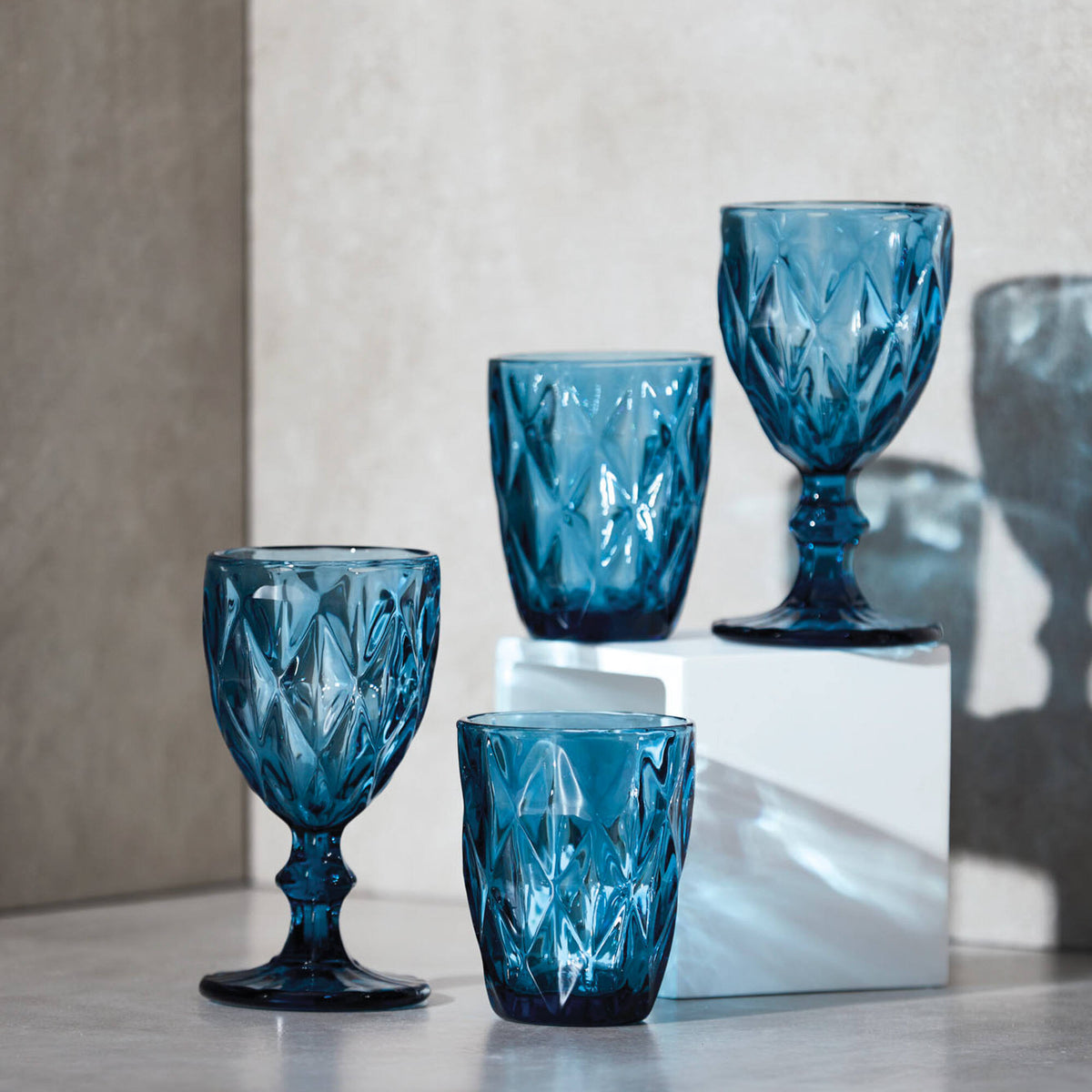 Calice Murano in Pasta di Vetro Blu - set 6 pezzi