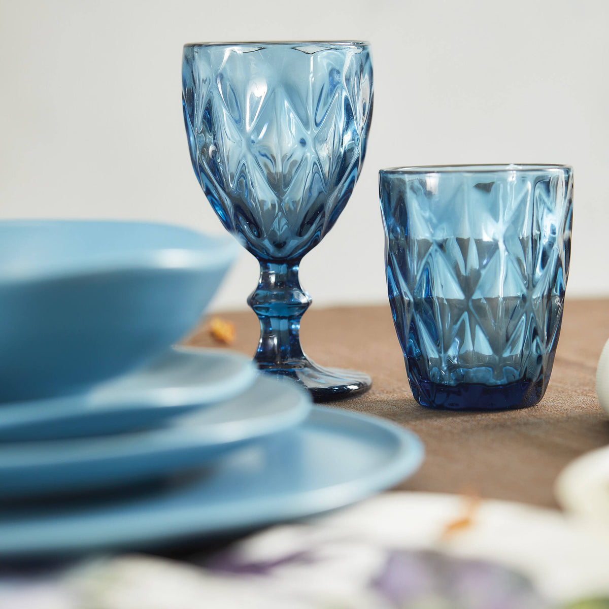 Calice Murano in Pasta di Vetro Blu - set 6 pezzi