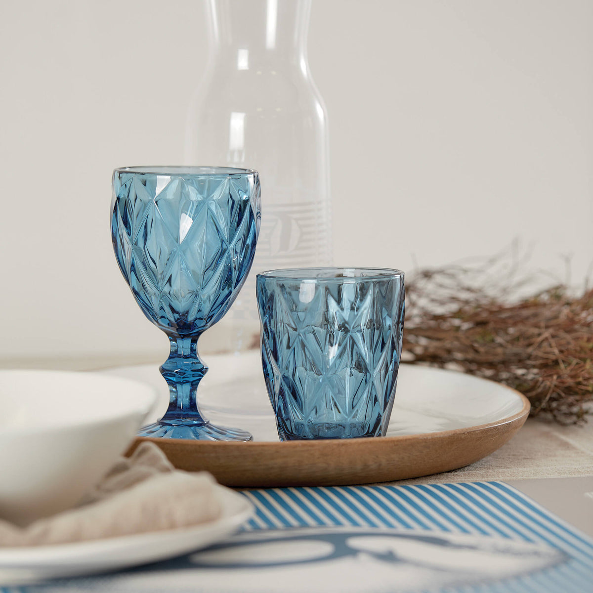 Calice Murano in Pasta di Vetro Blu - set 6 pezzi