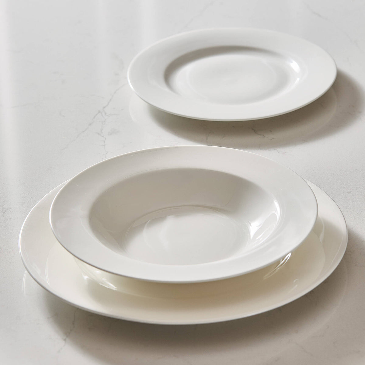 Piatto Piano in porcellana Ø27 Puro Forma Rim - Set 6 pezzi