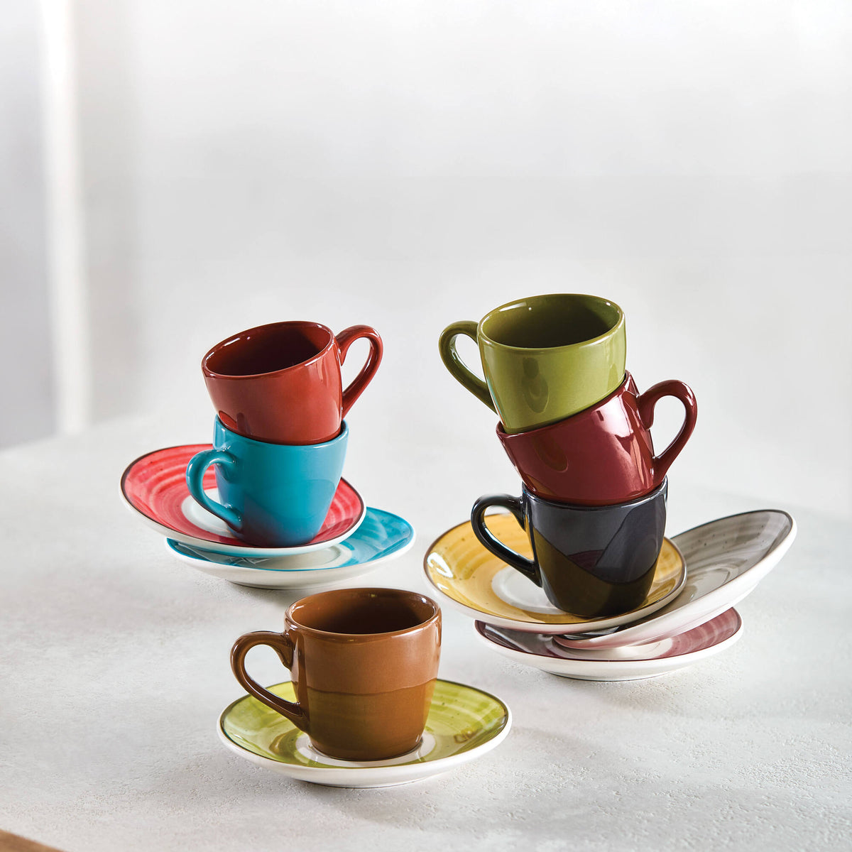 Tazzina da Caffè 90 ml e Piattino Daily Ocra - set 6 pezzi