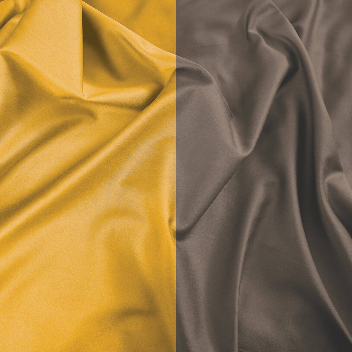 Parure copripiumino Bi-Color Marais Ocra / Cocco in Cotone Raso 600 TC 300 - Finissaggio silk - 255x200 (+50)