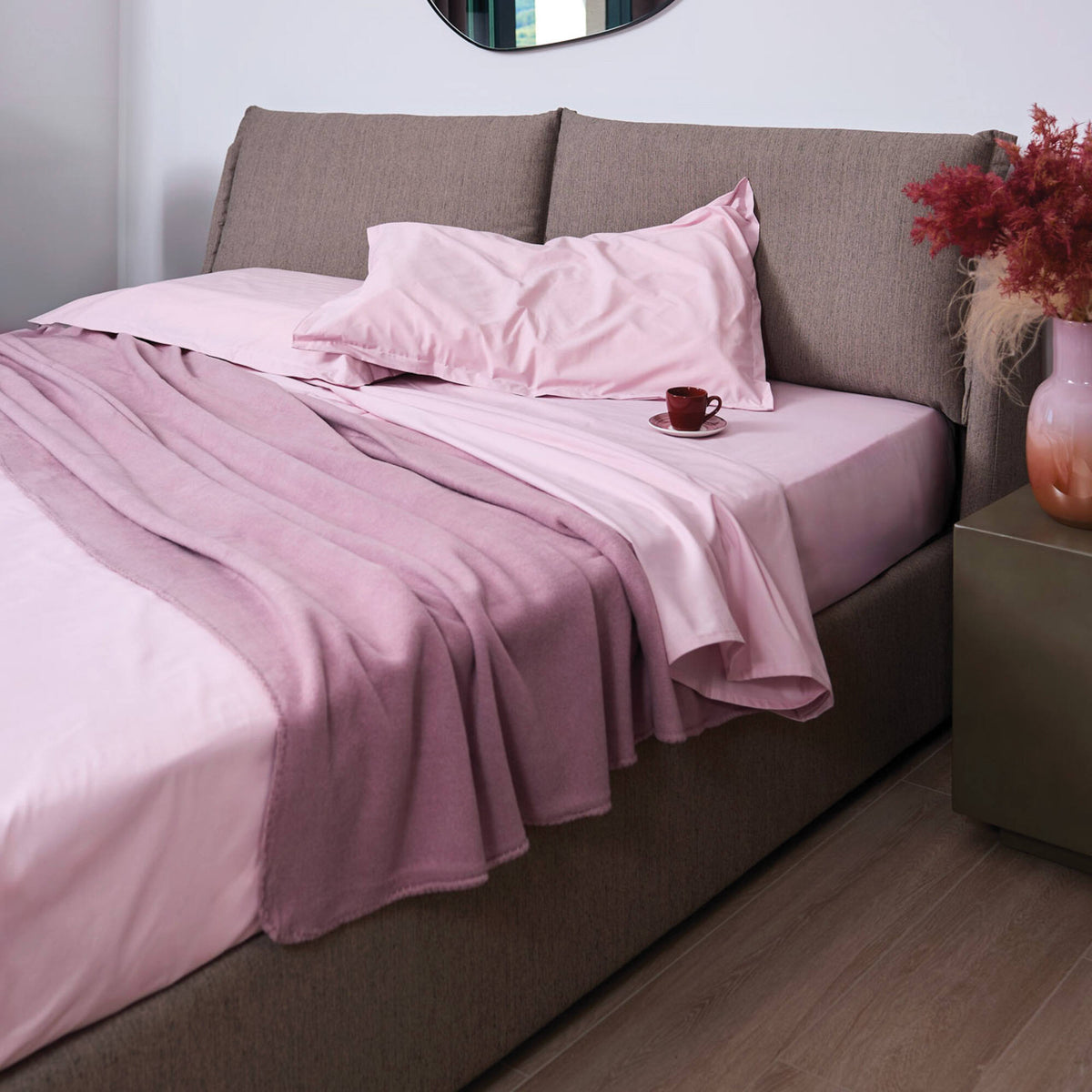 Lenzuolo superiore Materia merlot in cotone percalle - 1 piazza