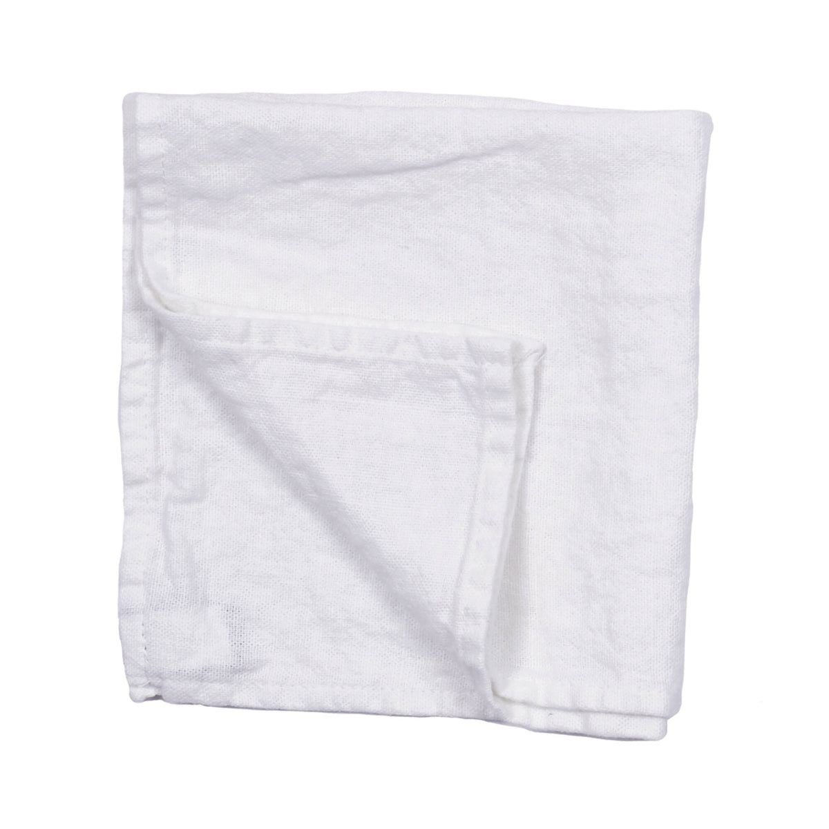 Tovagliolo Washed Linen in Lino Lavato effetto materico Bianco 50x50