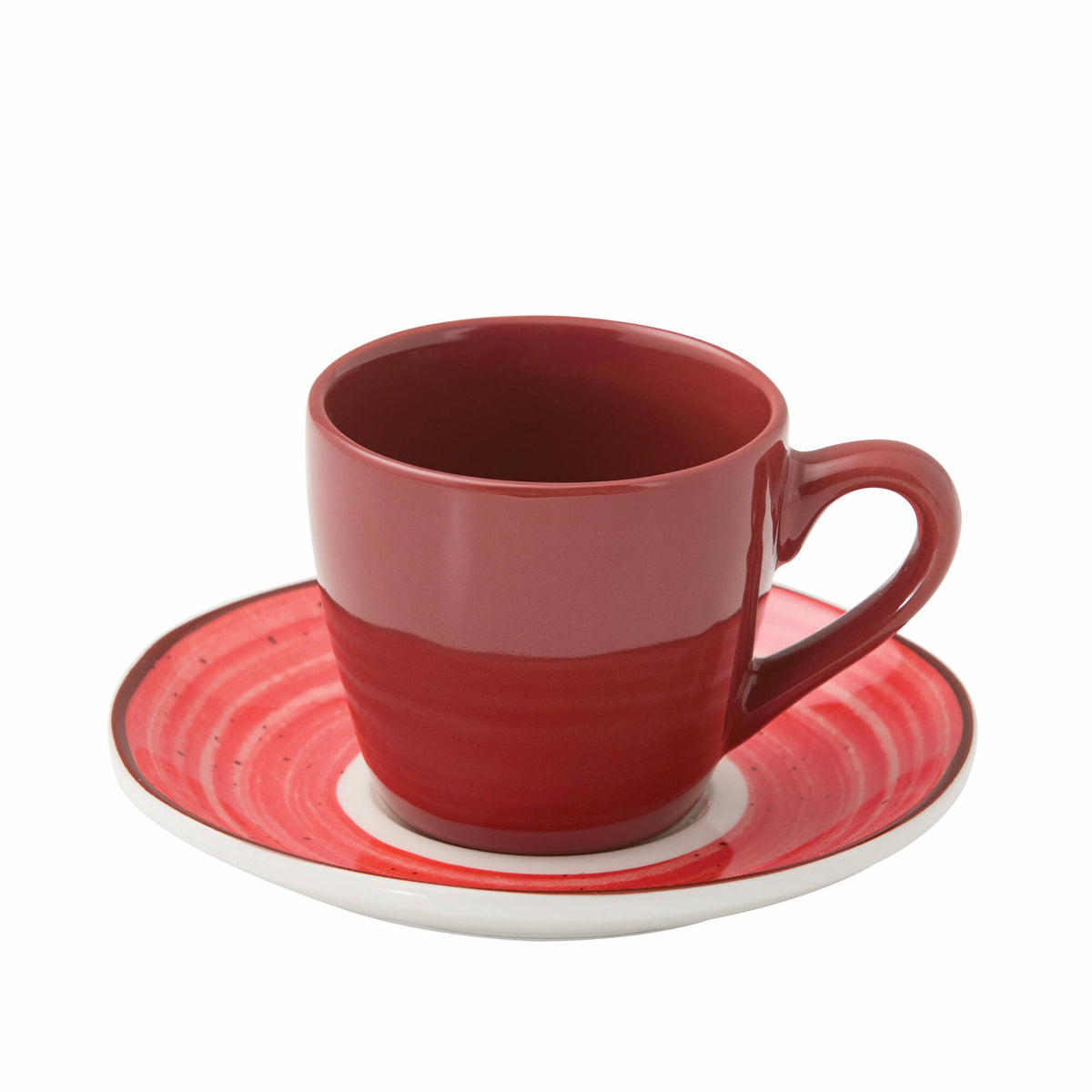 Tazzina da Caffè 90 ml e Piattino Daily Rosso - set 6 pezzi