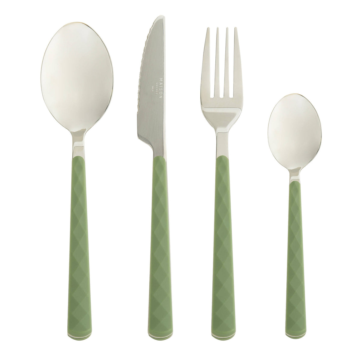 Cucchiaino Aura in AISI430 e manico in ABS Verde - set 6 pcs