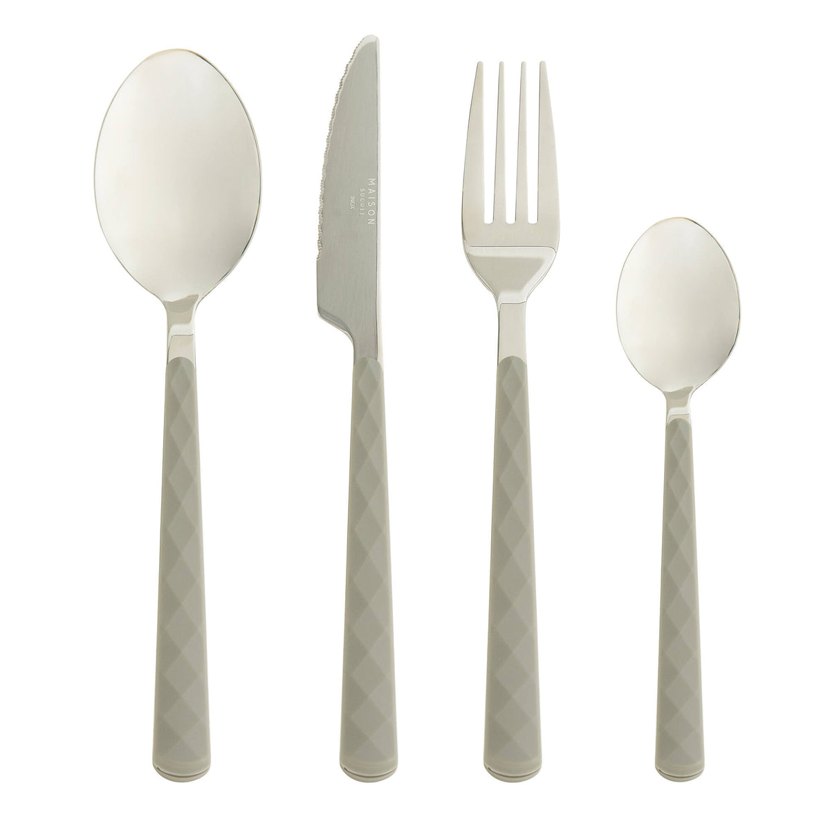 Cucchiaino Aura in AISI430 e manico in ABS Grigio - set 6 pcs