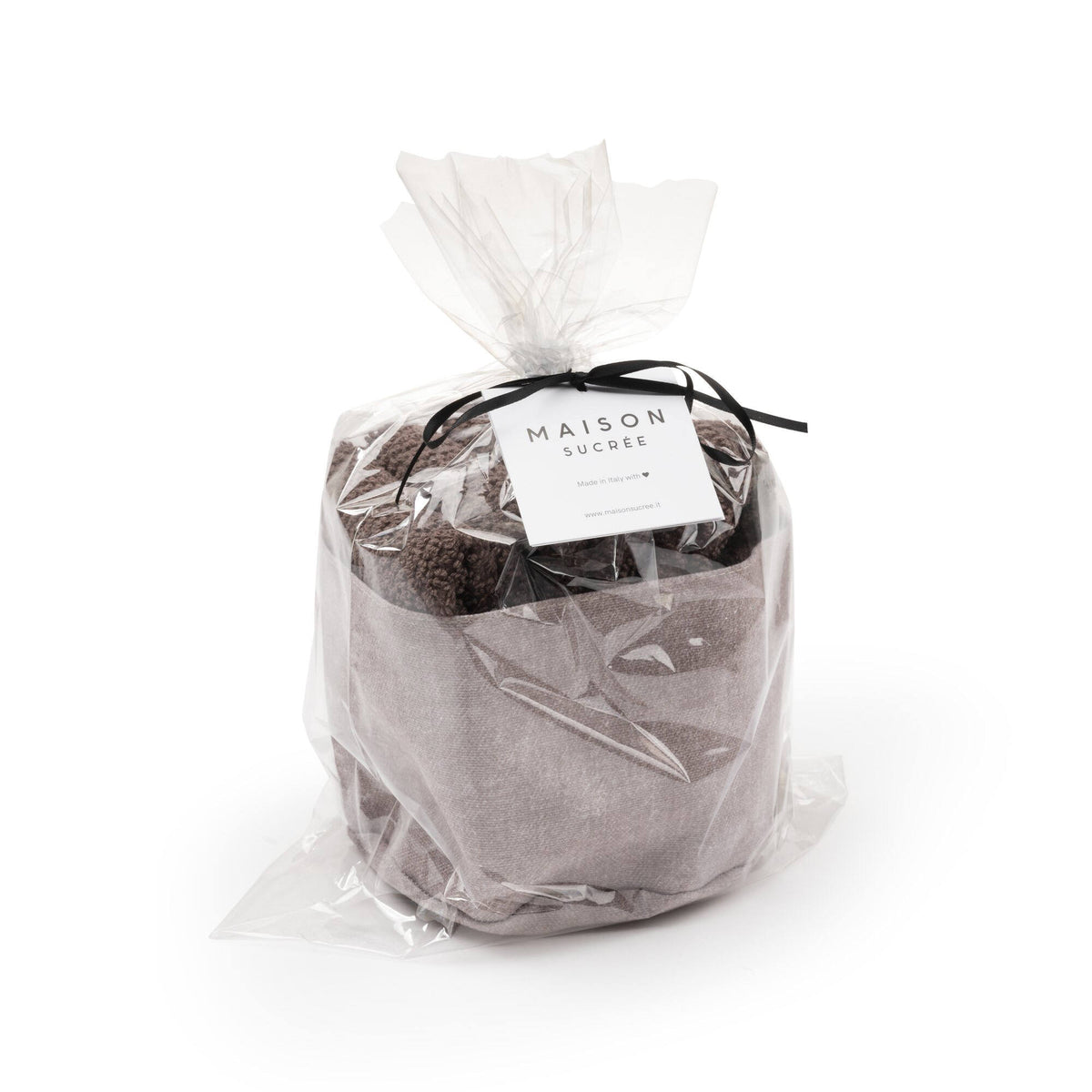 Cestino lavette Pepe in Spugna Cioccolato