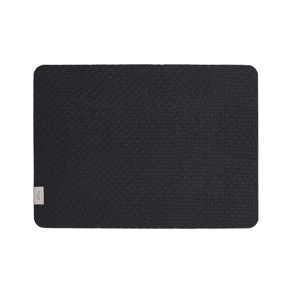 Sottopiatto decorativo in vinile intrecciato Legame var.20 Nero 33x45