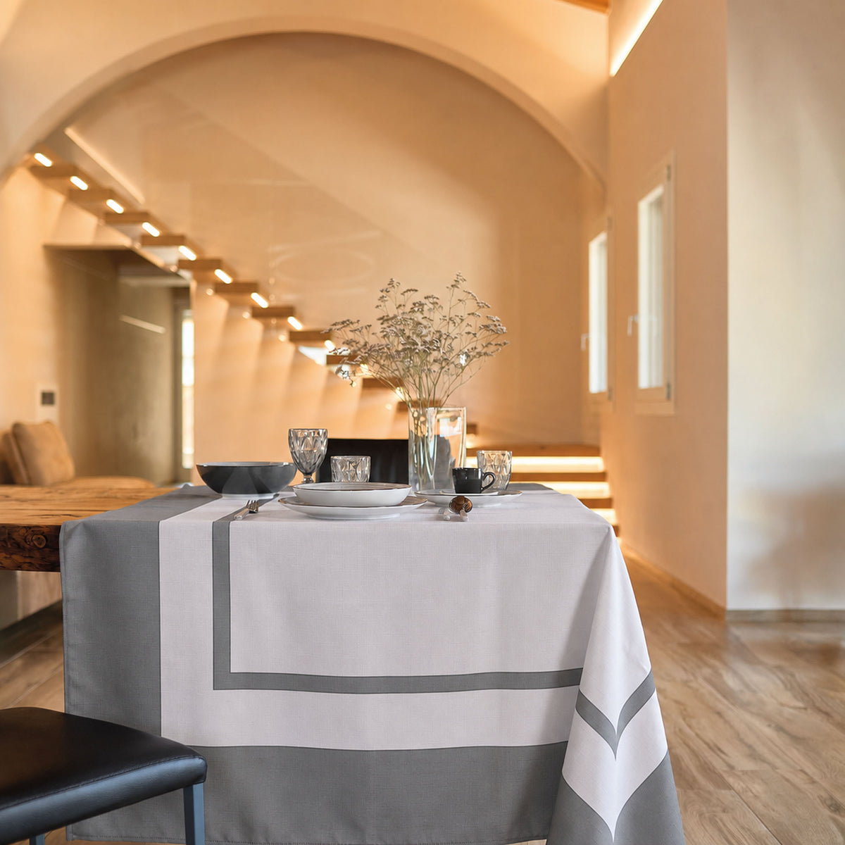 Tovaglia Korin Vibra var. 05 Grigio 155 x 265
