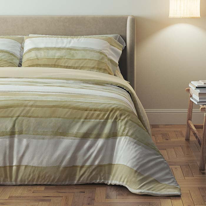 Lenzuolo superiore Tramonti beige in cotone percalle - 1 Piazza