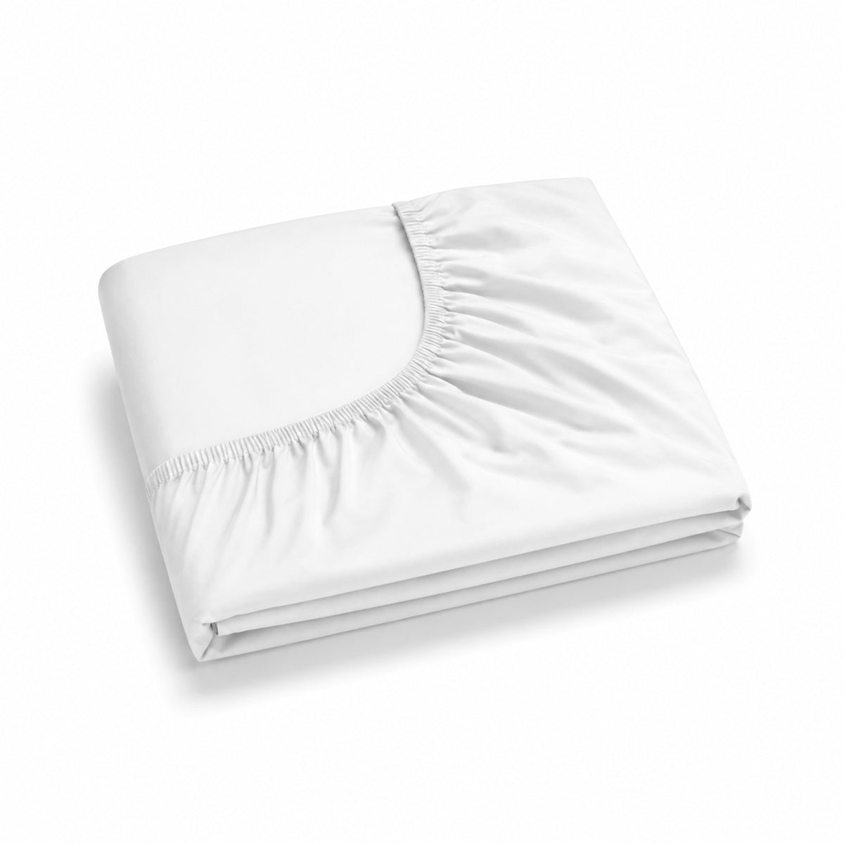 Lenzuolo con angoli Marais Bianco in Cotone Raso 600 TC 300 - Finissaggio silk - 180x200x30h